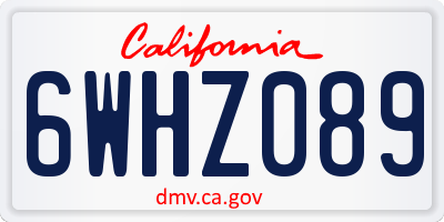 CA license plate 6WHZ089