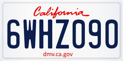 CA license plate 6WHZ090