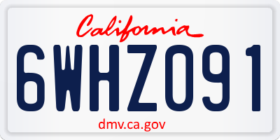 CA license plate 6WHZ091