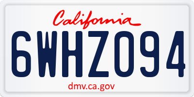 CA license plate 6WHZ094