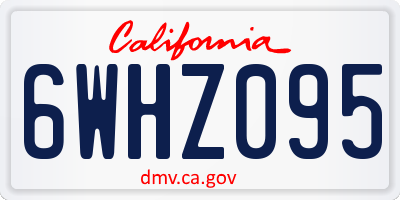 CA license plate 6WHZ095