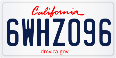 CA license plate 6WHZ096