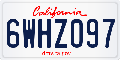 CA license plate 6WHZ097