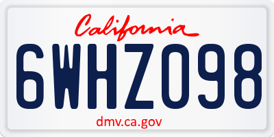 CA license plate 6WHZ098