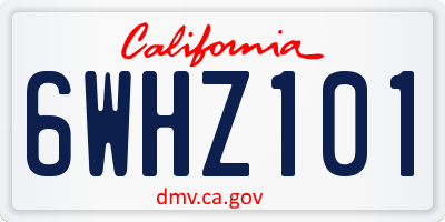 CA license plate 6WHZ101