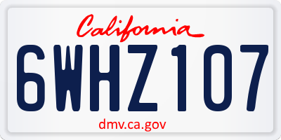 CA license plate 6WHZ107