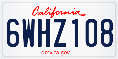 CA license plate 6WHZ108