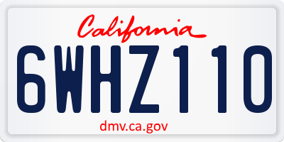 CA license plate 6WHZ110