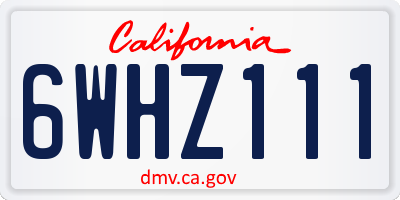 CA license plate 6WHZ111