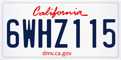 CA license plate 6WHZ115