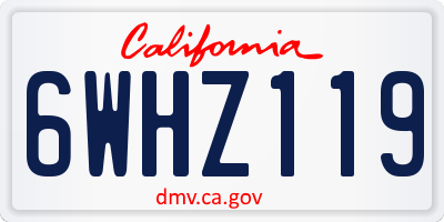 CA license plate 6WHZ119