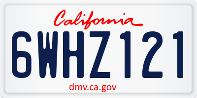 CA license plate 6WHZ121