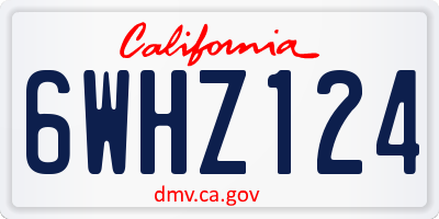 CA license plate 6WHZ124