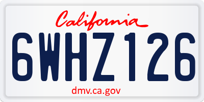 CA license plate 6WHZ126