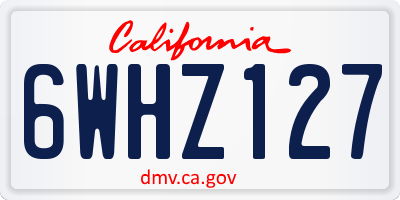 CA license plate 6WHZ127