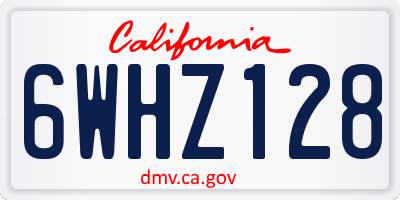 CA license plate 6WHZ128