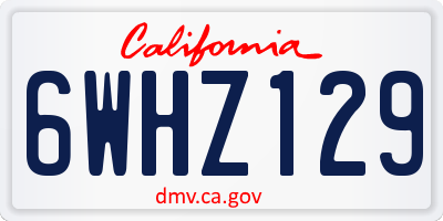 CA license plate 6WHZ129