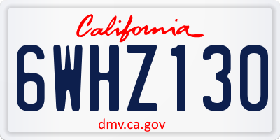 CA license plate 6WHZ130