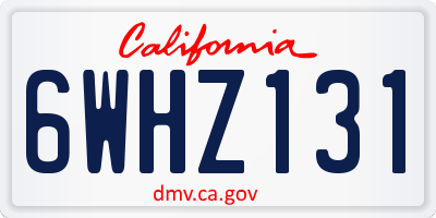 CA license plate 6WHZ131