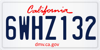 CA license plate 6WHZ132