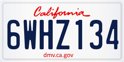 CA license plate 6WHZ134
