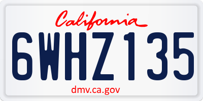 CA license plate 6WHZ135