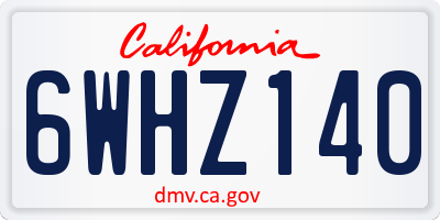 CA license plate 6WHZ140