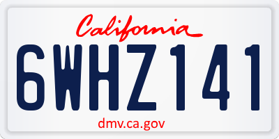 CA license plate 6WHZ141