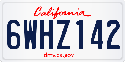 CA license plate 6WHZ142