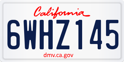CA license plate 6WHZ145