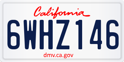 CA license plate 6WHZ146