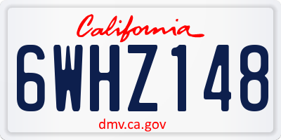 CA license plate 6WHZ148