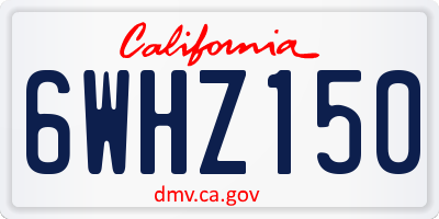 CA license plate 6WHZ150