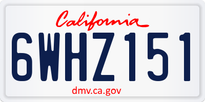 CA license plate 6WHZ151