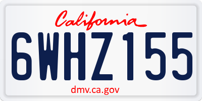 CA license plate 6WHZ155