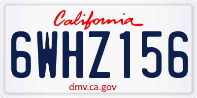 CA license plate 6WHZ156