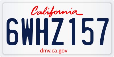 CA license plate 6WHZ157