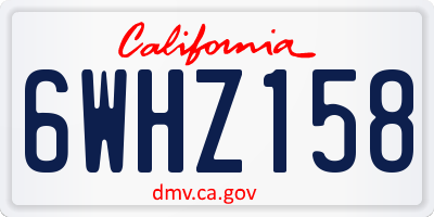 CA license plate 6WHZ158
