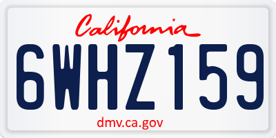 CA license plate 6WHZ159