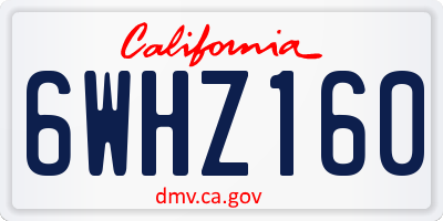 CA license plate 6WHZ160