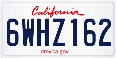 CA license plate 6WHZ162