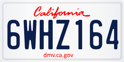 CA license plate 6WHZ164