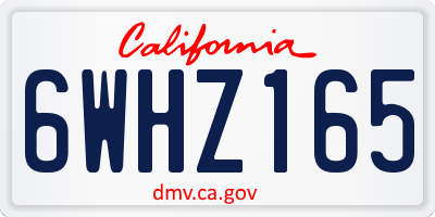 CA license plate 6WHZ165
