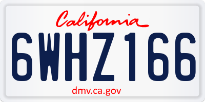 CA license plate 6WHZ166