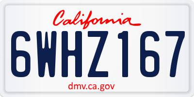 CA license plate 6WHZ167