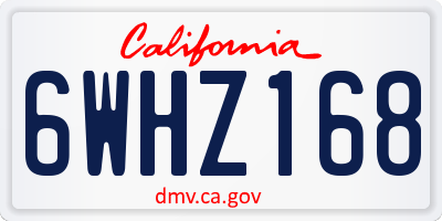 CA license plate 6WHZ168