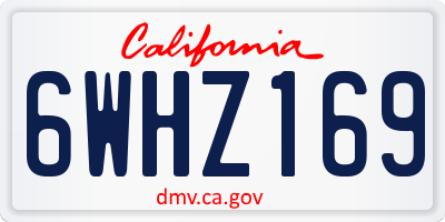 CA license plate 6WHZ169