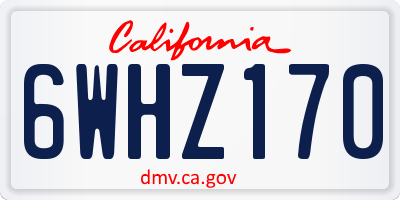 CA license plate 6WHZ170