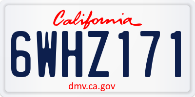 CA license plate 6WHZ171