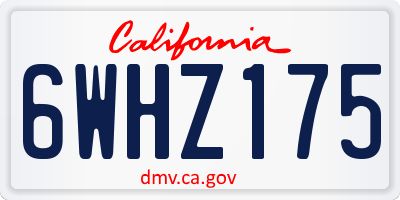 CA license plate 6WHZ175